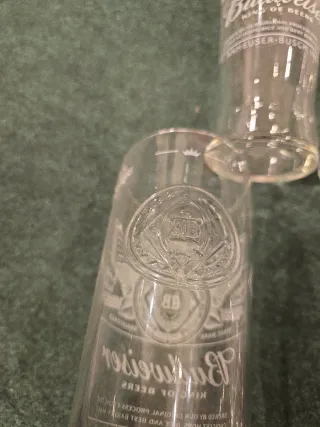 6 Vasos Budweiser de Vidrio