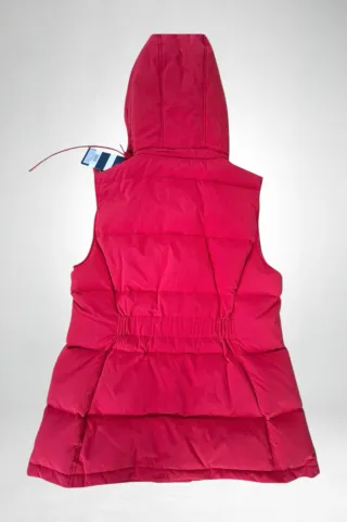 Red Crew Clothing Down Vest with Hood