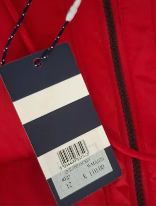 Red Crew Clothing Down Vest with Hood