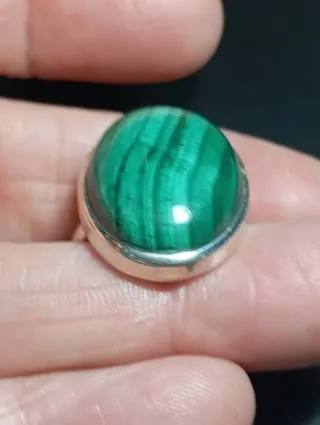 Anillo Plata Ley Malaquita
