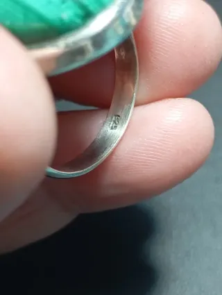 Anillo Plata Ley Malaquita