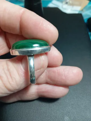 Anillo Plata Ley Malaquita