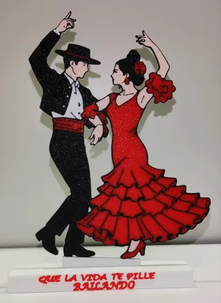 Figura 3D Pareja Bailando Sevillanas