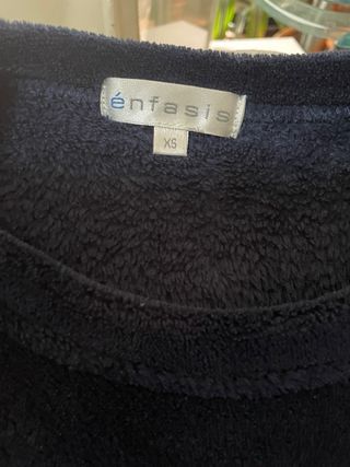 Pijama polar azul con lunares multicolor Talla XS