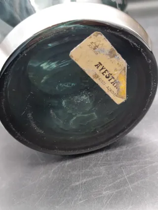 Jarrón cristal bohemia y plata