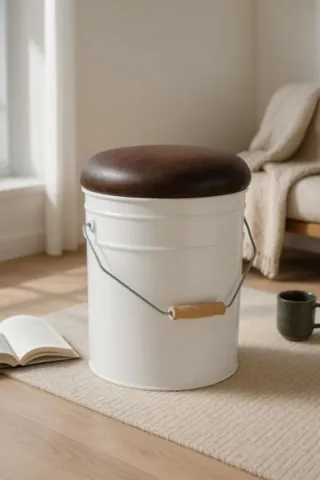 Pouf rotondo dal design informale