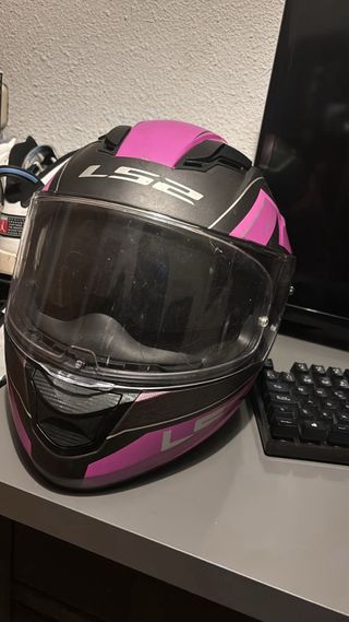 Casco ls2 rosa talla S