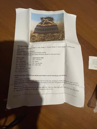 Kit ricamo sacchetto con perline