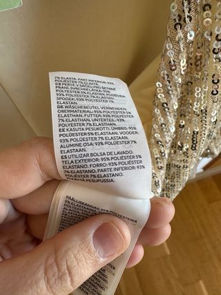 Body H&M Lentejuelas Dorado Talla L