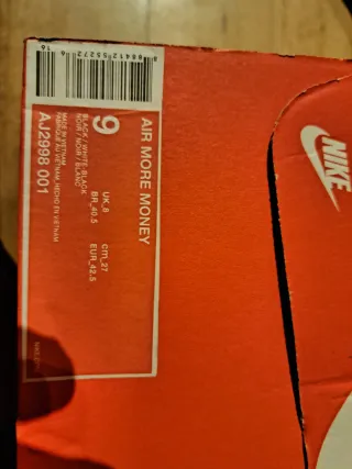 Nike Air More Money Negro/Blanco