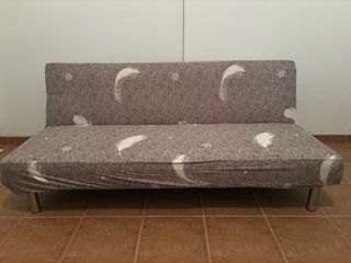 Sofá Cama Clic Clac con funda marron/blanca