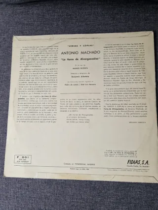 Disco Vinilo Antonio Machado - La tierra de Alvarg