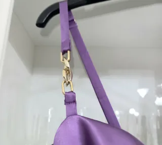 Mini dress in raso viola tg M - Nuovo