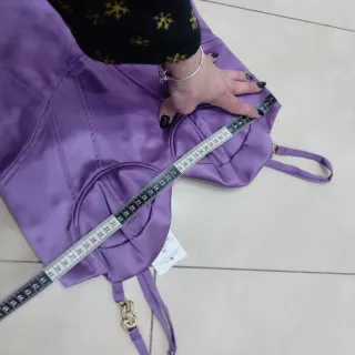 Mini dress in raso viola tg M - Nuovo