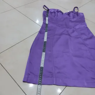 Mini dress in raso viola tg M - Nuovo
