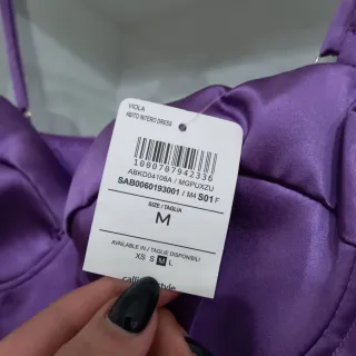 Mini dress in raso viola tg M - Nuovo