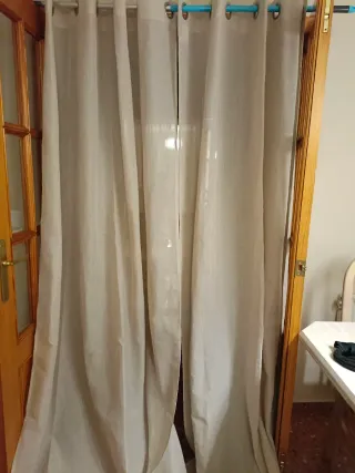 Cortina con anellini beige terra