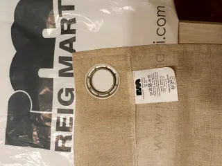 Cortina con anellini beige terra