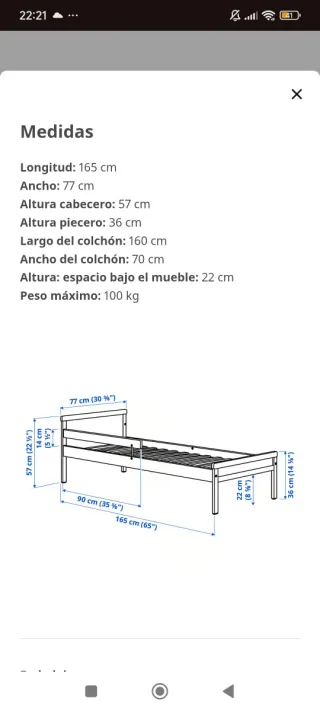 Cama infantil Sniglar + colchón