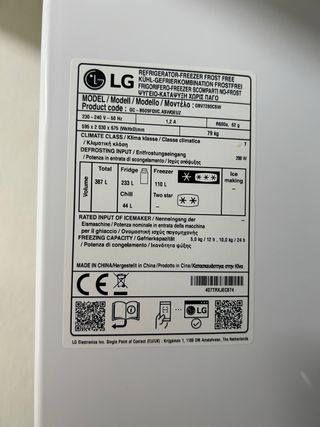 Nevera LG Combi 2m No Frost