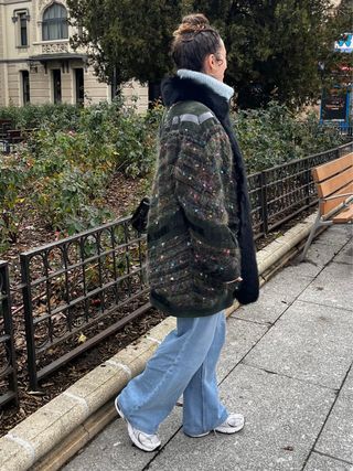 Abrigo vintage piel multicolor