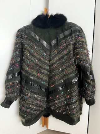 Abrigo vintage piel multicolor