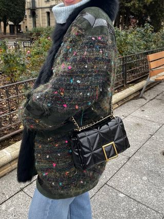 Abrigo vintage piel multicolor