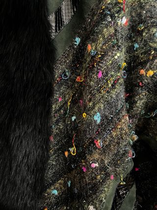 Abrigo vintage piel multicolor