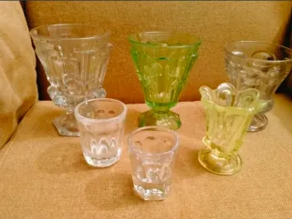 Lote vasos y copas cristal antiguos
