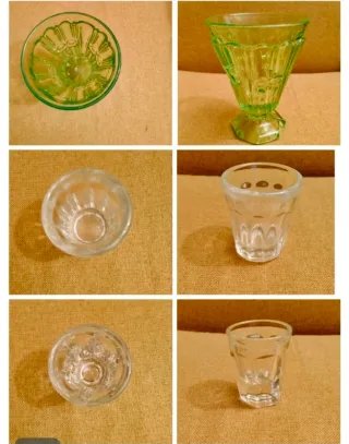 Lote vasos y copas cristal antiguos