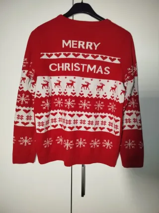 maglia maglione di natale con renna 11/12 anni