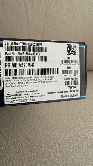 Placa Base Asus Prime A520M-K