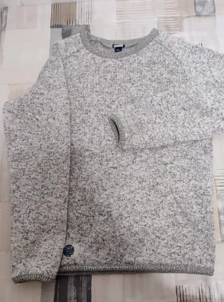Jersey niño talla 8Y gris jaspeado