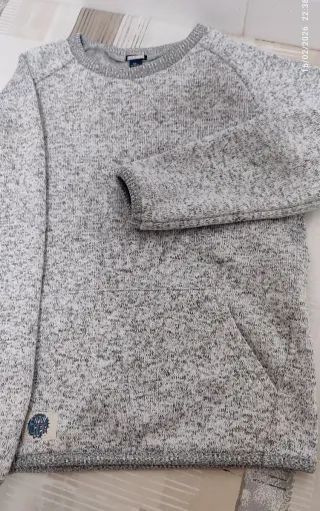 Jersey niño talla 8Y gris jaspeado