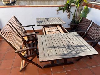 Mesa y 4 Sillas Teca Exterior