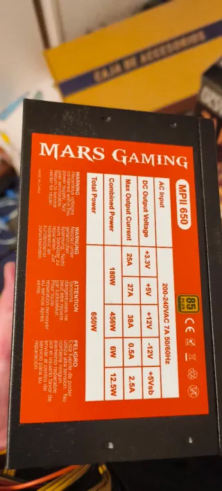 Fuente Alimentación Mars Gaming MPII 650W