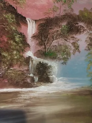 Dipinto ad olio su tela acrilica cascata
