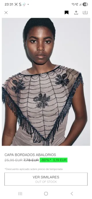 Capa Zara bordada con abalorios