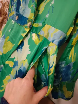 Mono Zara satinado floral verde T. M