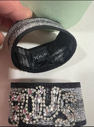 Pulsera brazalete Tous Negra y Plateada