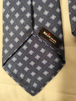 Cravatta Kiton Blu Fantasia Geometrica