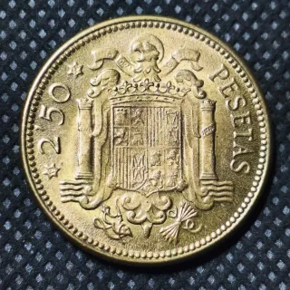 Monedas España 25 céntimos y 2,50 pesetas