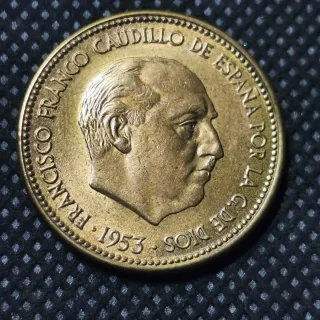 Monedas España 25 céntimos y 2,50 pesetas