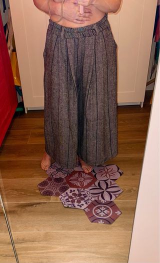 Pantalón palazzo estampado espiga