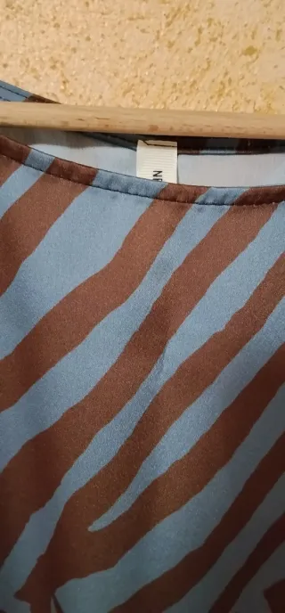 Blusa donna righe blu e marroni