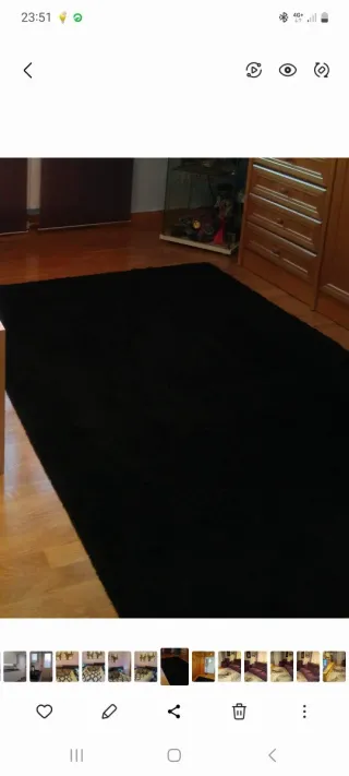 Alfombra negra mullida !!! NUEVA!!