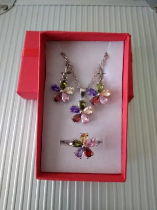 Set Gioielli Fiore Multicolore