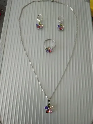 Set Gioielli Fiore Multicolore