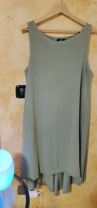 Vestito smanicato donna verde