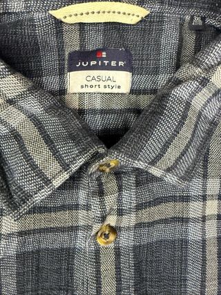 Camisa de cuadros azul y gris XXXL